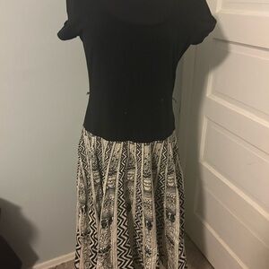 Coldwater Creek Black and White Midi Dress